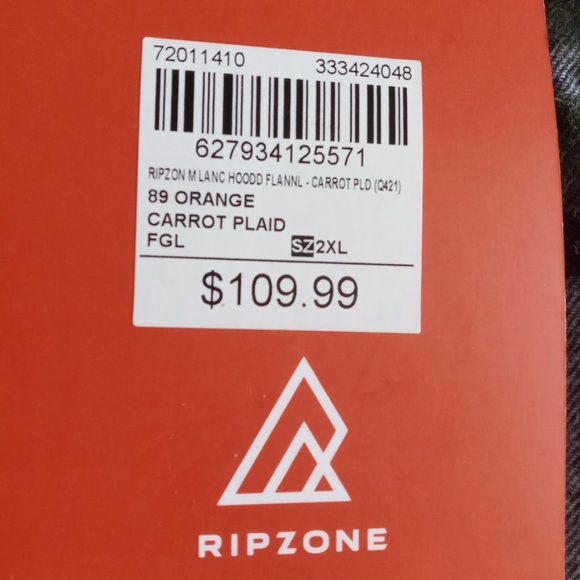 Ripzone Men's Lance Hooded Flannel full zip thick Shirt/shacket Size XXL - Picture 7 of 7